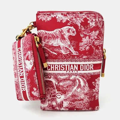 Pre-owned Dior Red Canvas Travel Multifunctional Pouch