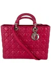 Dior Red Leather Cannage Large Lady  Shoulder Bag (authentic Pre-loved)