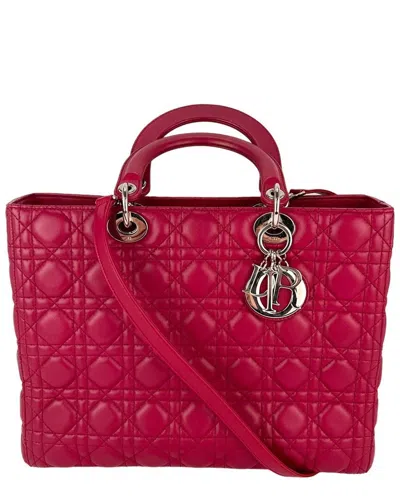 Dior Red Leather Cannage Large Lady  Shoulder Bag (authentic Pre-loved)