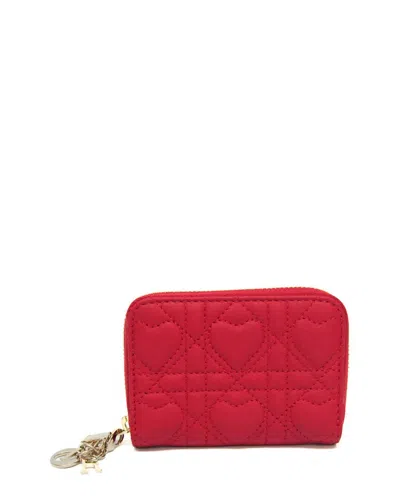 Pre-owned Dior Red Leather Coin Purse (authentic Pre-loved)