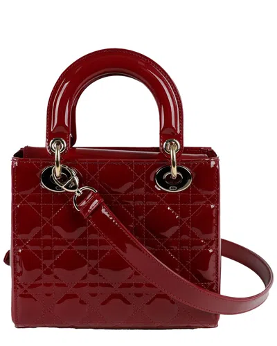 Dior Red Leather Small Tote (authentic Pre-loved) In Burgundy
