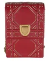 Dior Red Leather Studded Ama Vertical Clutch On Chain (authentic Pre-  Loved)