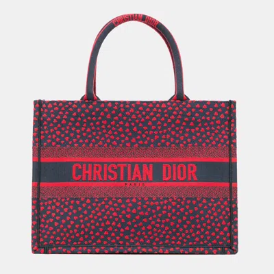 Pre-owned Dior Red Medium Canvas Pop Hearts I Love Paris Book Tote