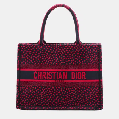 Pre-owned Dior Red Medium Canvas Pop Hearts I Love Paris Book Tote