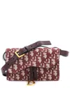 Pre-owned Dior Red Oblique Canvas Saddle Rectangular Belt Bag (authentic Pre-loved) In Multi