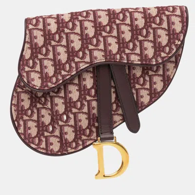 Pre-owned Dior Red Oblique Saddle Belt Bag
