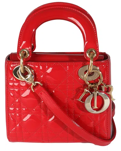 Dior Red Patent Leather Cannage Mini Lady  (authentic Pre-loved)