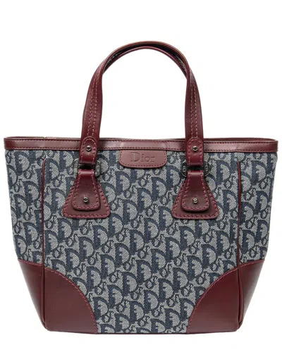 Dior Red/navy/grey Issimo Zip Shopping Tote (authentic Pre-loved) In Burgundy