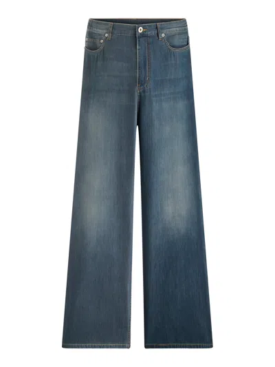 Dior Regular Fit Jeans In Blue Stonewashed Cotton Denim In Gray
