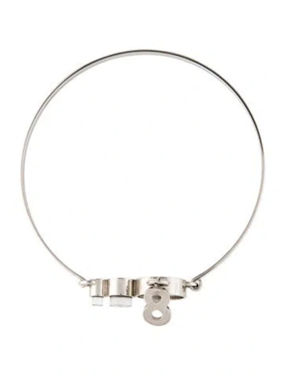 Pre-owned Dior Resin & Enamel Scope 8 Pendant Choker Necklace, 12" In Transparent