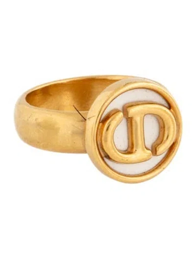 Pre-owned Dior Resin Cd Cocktail Ring In Multicolor