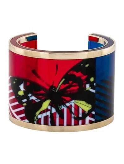 Pre-owned Dior Resin Cuff Bracelet, 6.5" In Multi