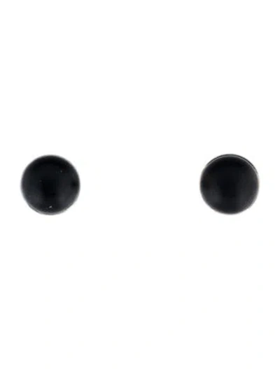 Pre-owned Dior Resin Mise En  Tribales Tulip Earrings In Black