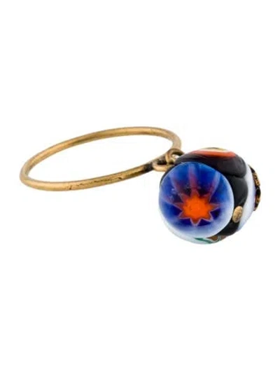 Pre-owned Dior Resin Star Cocktail Ring In Multi