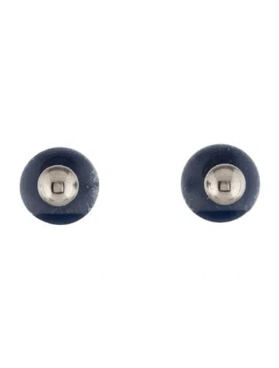 Pre-owned Dior Resin Stud Tribales Earrings In Blue