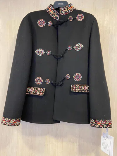 Dior Retro Printed Leisure Jacket In Black