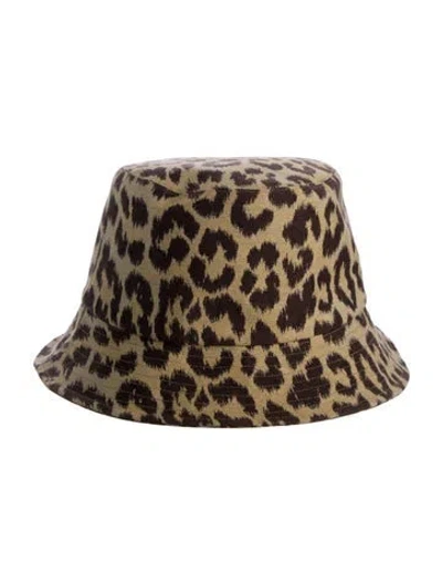 Pre-owned Dior Reversible Animal Print Canvas Bucket Hat In Neutral