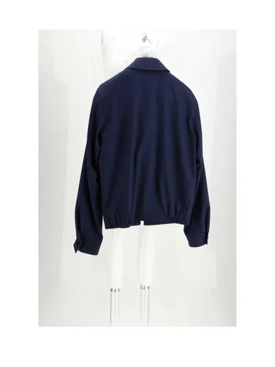 Dior Reversible Cannage Quilted Wool Fleece Jacket In Blue
