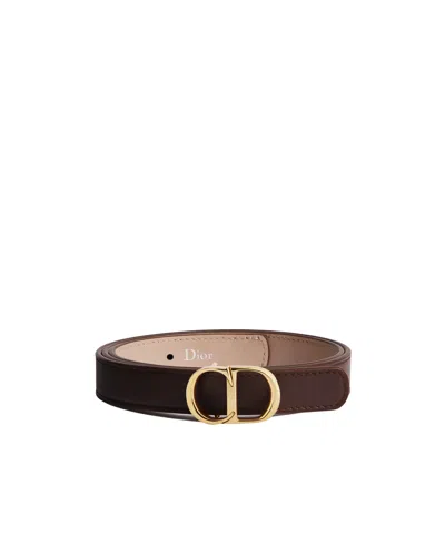 Dior Reversible Cdicon Belt In Brown