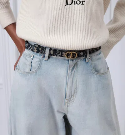 Dior Reversible Cdicon Belt In Brown