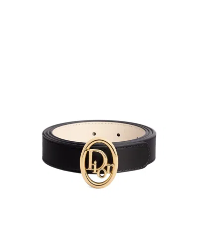 Dior Reversible  Oblique Belt In Black