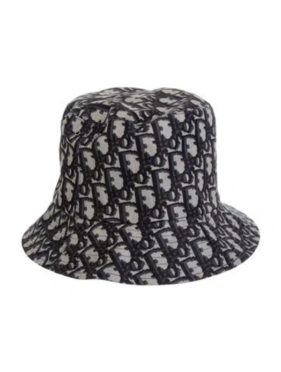 Pre-owned Dior Reversible Oblique Bucket Hat In Blue
