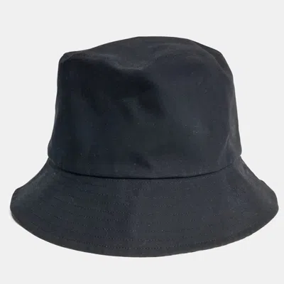 Pre-owned Dior Reversible Teddy D Bucket Hat In Black