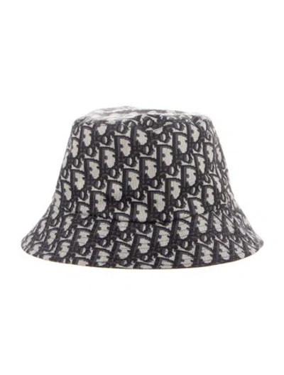 Pre-owned Dior Reversible Teddy-d Small Brim Bucket Hat In Blue