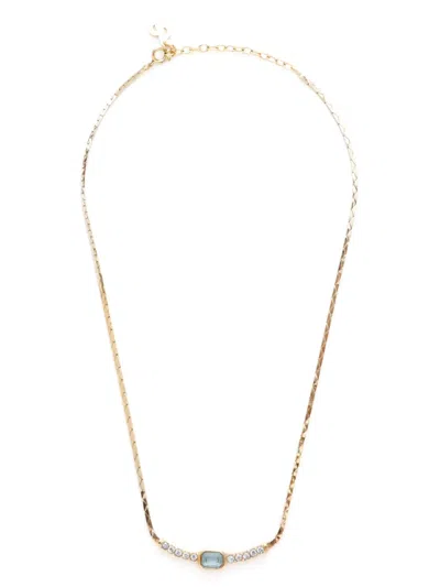 Pre-owned Dior Rhinestone-embellished Necklace In Gold
