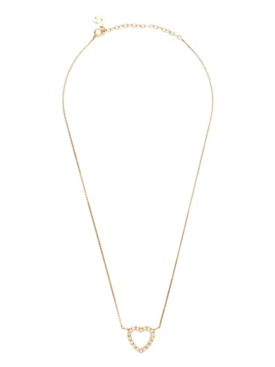 Pre-owned Dior Rhinestone-embellished Necklace In Gold