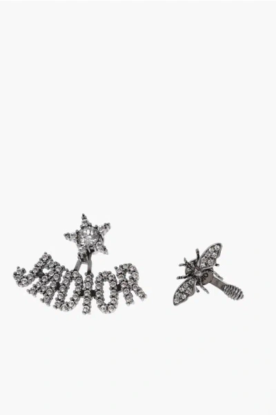 Dior Rhinestones J'a Earrings In Metallic