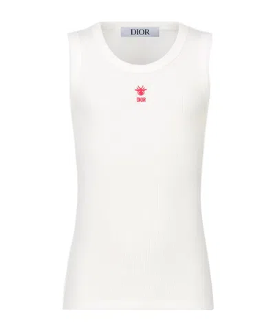 Dior Ribbed Cotton Jersey Vest In White