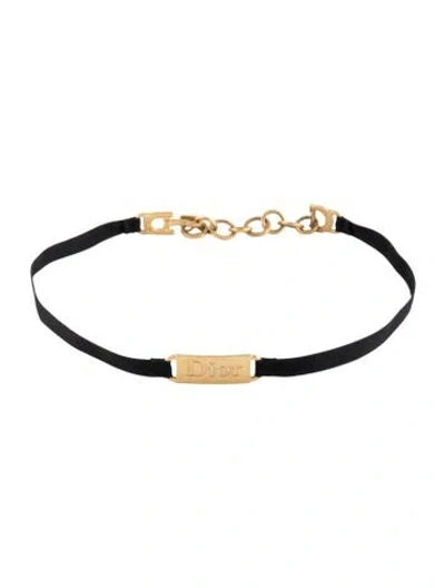 Pre-owned Dior Ribbon Choker Necklace, 15.75" In Multicolor