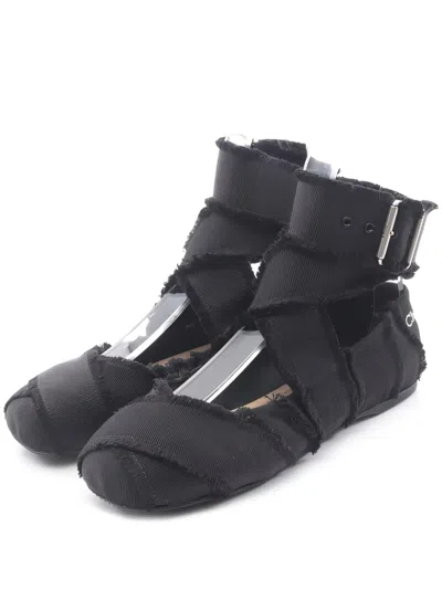 Pre-owned Dior Ribbon-detail Ballet Flats In Black