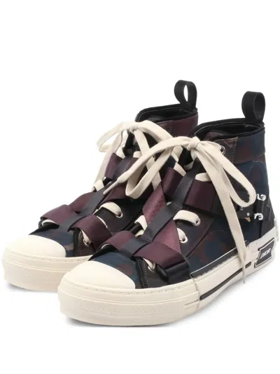 Pre-owned Dior Ribbon-detail High-top Sneakers