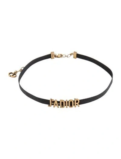 Pre-owned Dior Ribbon J'a Choker Necklace, 14.5" In Multicolor