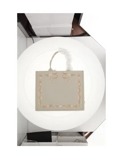 Dior Ribbon-trimmed Cotton Tote Bag In Beige