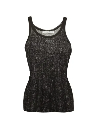 Pre-owned Dior Rib-knit Tank Top In Black