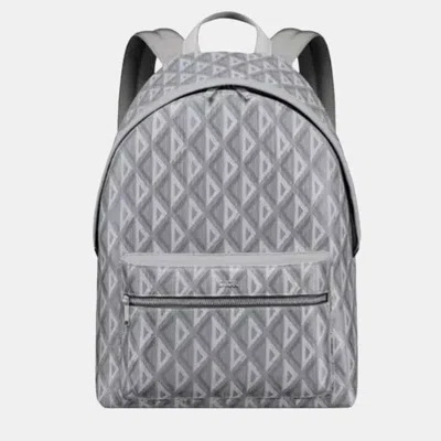 Pre-owned Dior Rider Backpack Gray Cd Diamond Coated Cotton Canvas Backpack