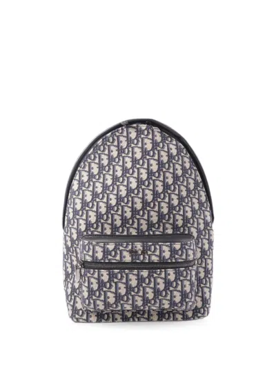 Pre-owned Dior Rider Monogram-pattern Backpack In Blue
