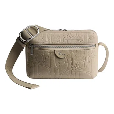 Dior Rider Zipped Messenger Bag 'beige' In Brown