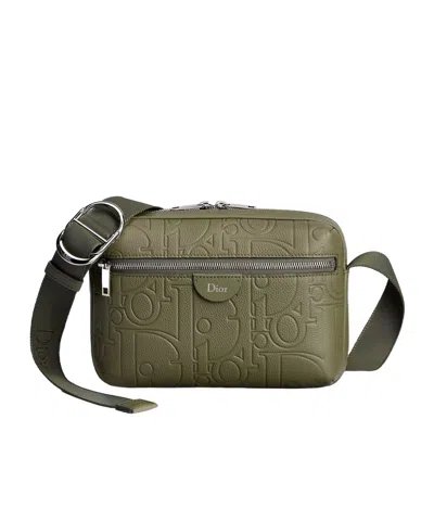 Dior Rider Zipped Messenger Bag In Green