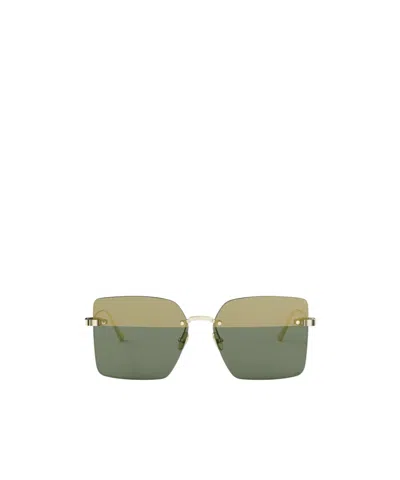 Dior Rimless Sunglasses In Green