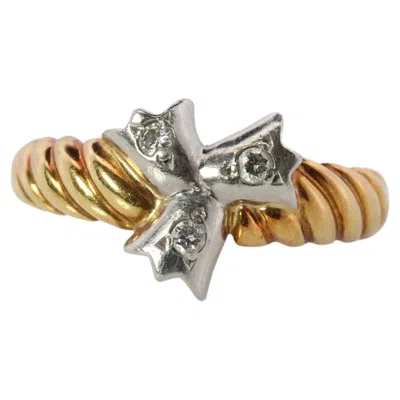 Pre-owned Dior Ring. Christian  Diamond Platinum 18k Pt900 Three Bell Band. In Multi