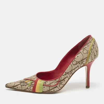 Pre-owned Dior Risimo Fabric Pointed Toe Pumps Size 37