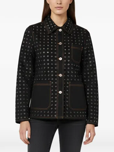 Pre-owned Dior Riveted Button-front Jacket In Black