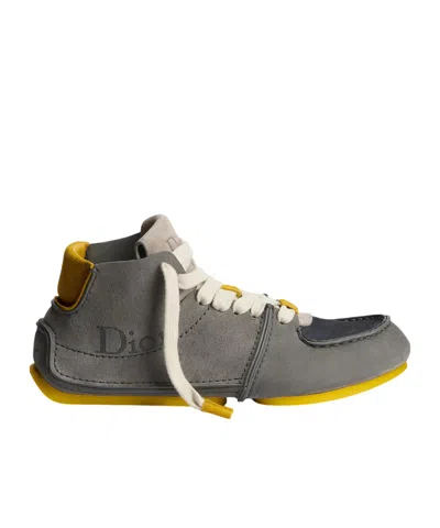 Dior Roadie Lace-up Boot In Gray