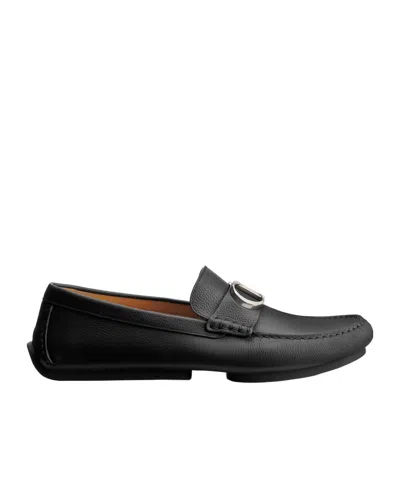 Dior Roadie Loafers In Black Grained Calfskin