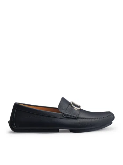 Dior Roadie Loafers In Blue Grained Calfskin