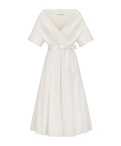 Dior Robe Mi-longue Ceinturée In White